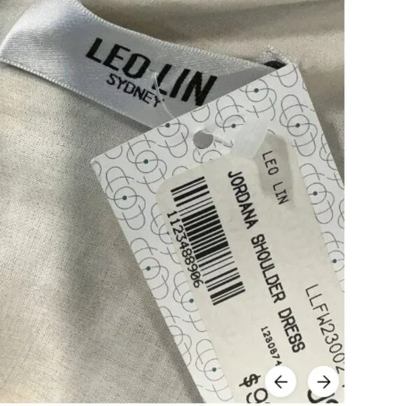 Leo Lin Jordana long Balloon Sleeve Organza Gown (VERY LOVELY) silk/linen dress - Picture 10 of 11